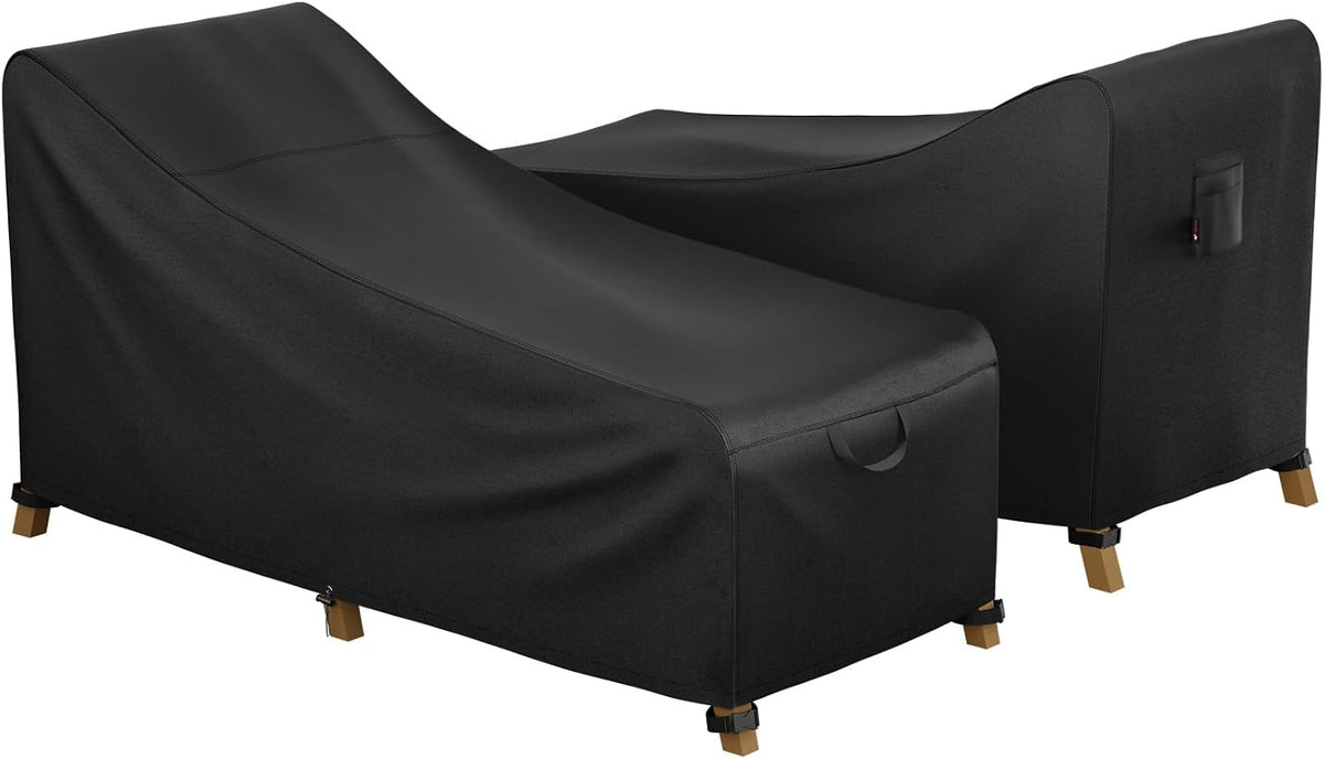 Outdoor Lounge Chaise Chair Cover 60L x 28W x 34H inch Waterproof Patio Furniture Covers Lawn Pool Chair Cover 2 Pack