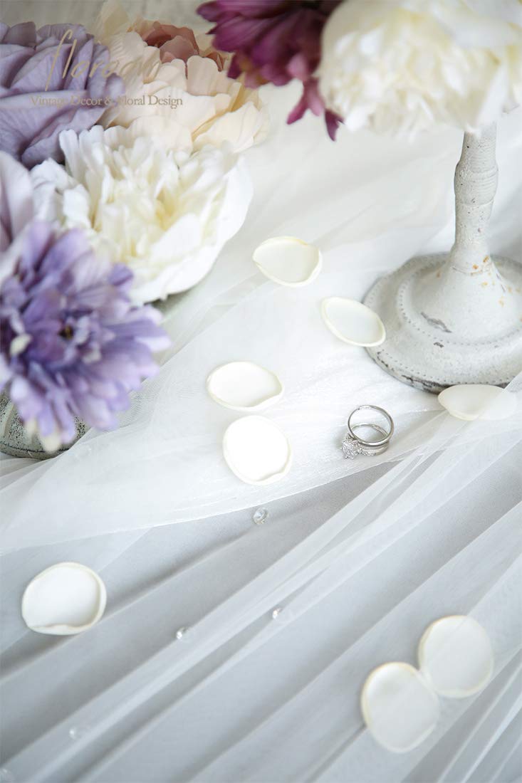 500pcs Rose Petals Ivory Faux Silk Flower Petals for Wedding Flower Girl Basket White Aisle Scatter Dinner Table