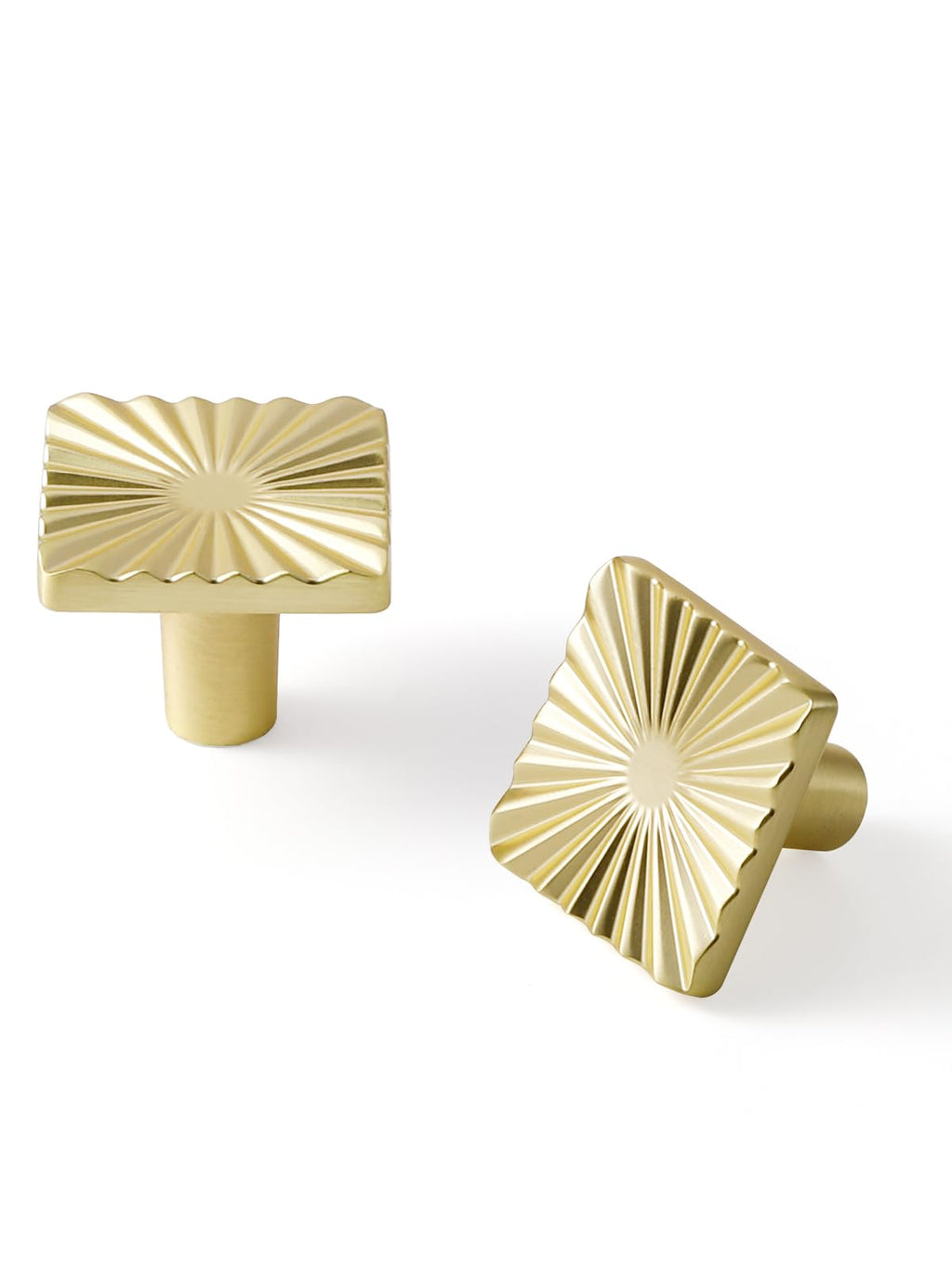 5 Pack Gold Cabinet Knobs Square Brushed Brass Drawer Pulls Bathroom Dresser Handles Hardware Zinc Alloy