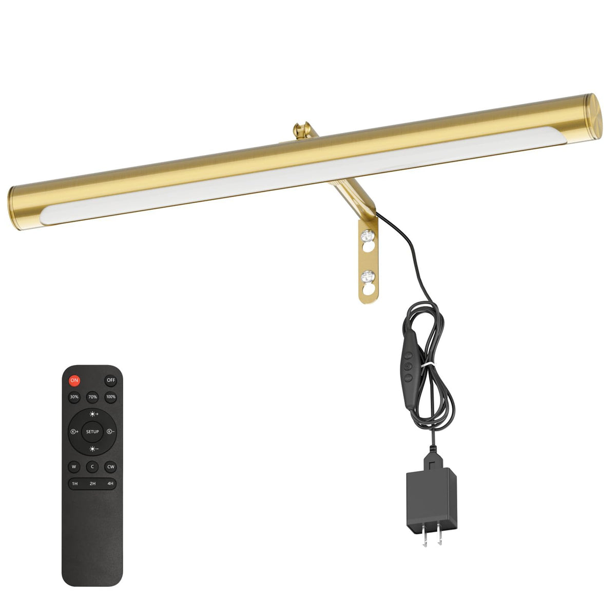 Picture Lights for Paintings Plug in, 16" Adjustable LED Gold Picture Light Art Light, Remote Control Gallery
