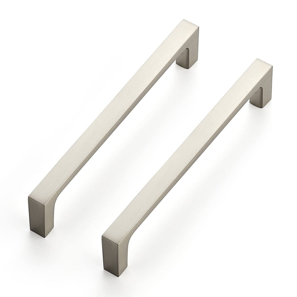 Brushed Nickel Cabinet Handles Square Pulls, 5 Inch, 25 Pack