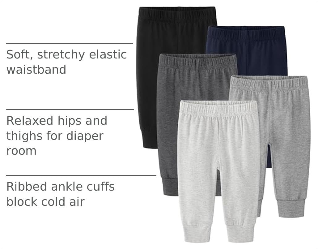Pack Baby Boy Pants, Cotton Baby Leggings for Infant & Newborn