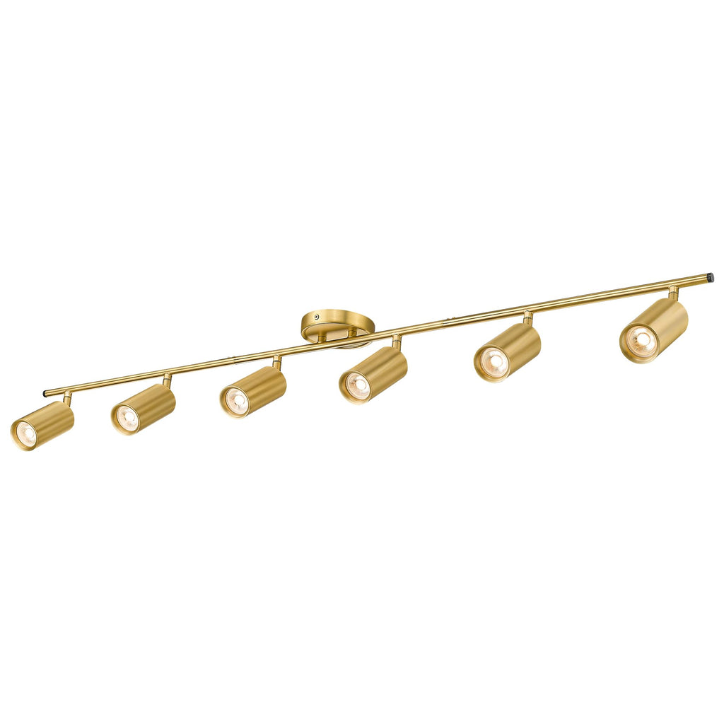 53" Track Lighting Fixtures Ceiling, 3000K LED Track Light Ceiling, Bulb Included, Brushed Gold Finish, GU10 Base