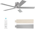 52" Silver Flush Mount Ceiling Fan with Light