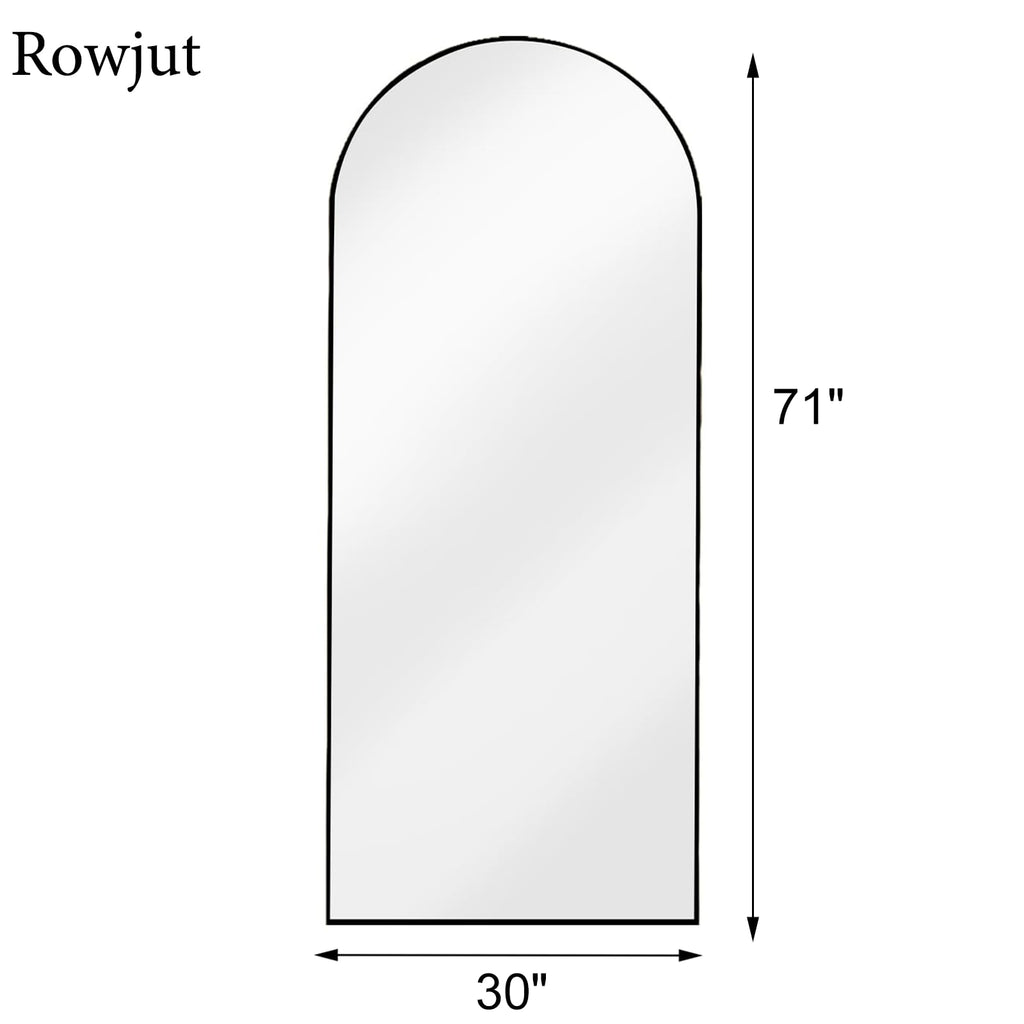 Arched Full Length Mirror, 71"x30" Freestanding Floor Mirror Black