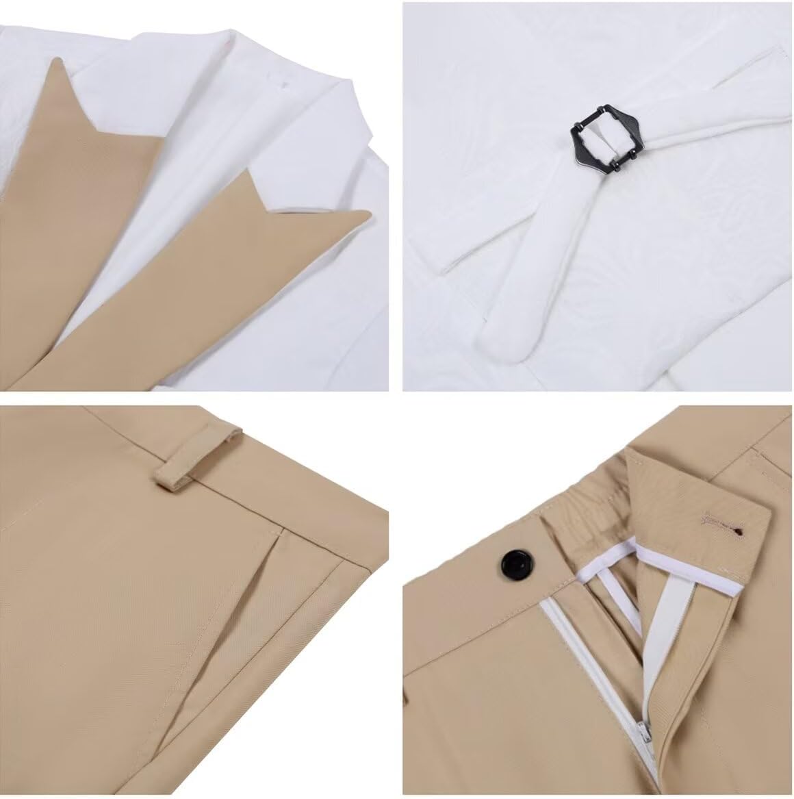 Boys Tuxedo Suit Slim Fit Jacquard Dress Suits for Kids 4 Piece Set