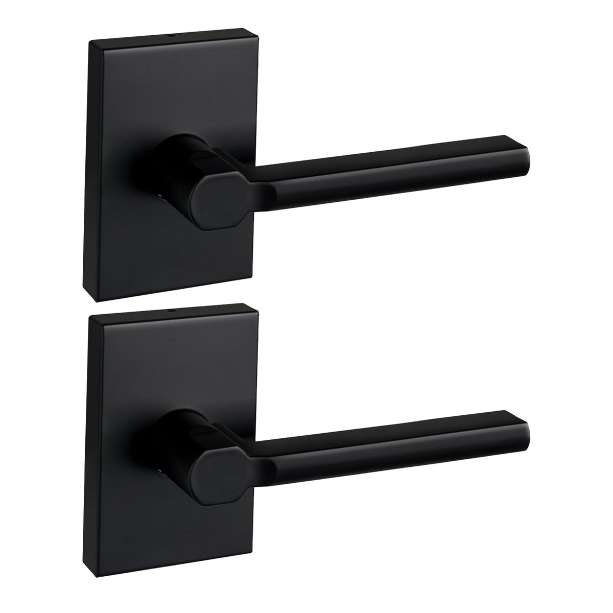 Single Sided Dummy Door Handle for Closet or Pantry, Non-Turning Matte Black Reversible Interior Push/Pull Lever