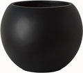 17" H x 21" Dia Black Fiberstone Planter Pot with Drainage Hole, Extra Large Indoor Outdoor Flower Pot for Artificial