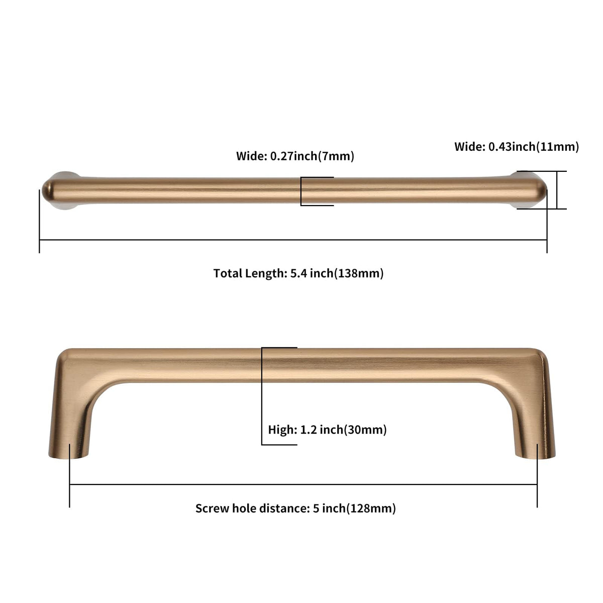 6 Pack 5 Inch(128mm) Champagne Bronze Cabinet Pulls Cabinet Handles Cupboard Handles Kitchen Cabinet Hardware for