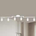6 Light Track Lighting Fixtures Ceiling, Matte White Kichen Track Lighting Fixtures with Rotatable Light Heads