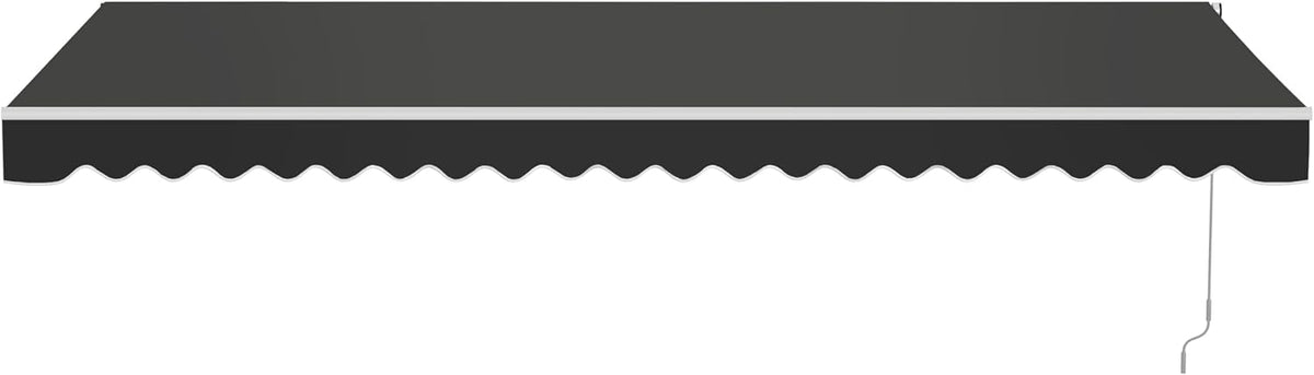 Electric Patio Awning Caribbean White Frame 16x10 Black | Retractable sunshade for decks and balconies