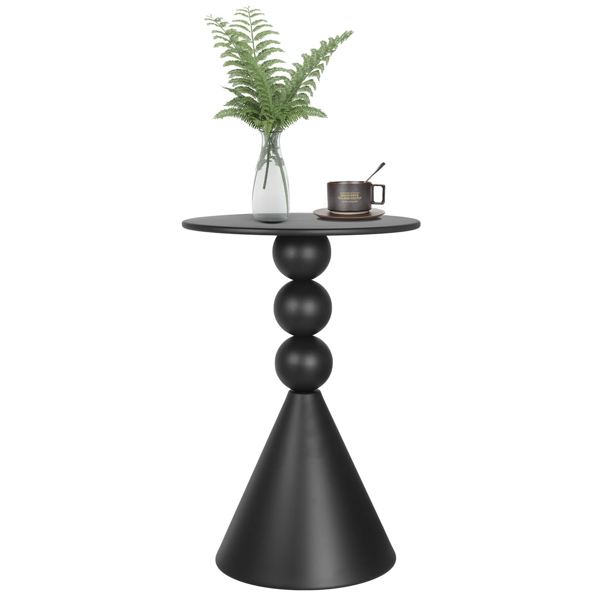Inspired Saarinen Style Metal Round Martini Table, Vintage Drum Side, Modern Nightstand Accent Pedestal Tables Coffee Tables for Small Space