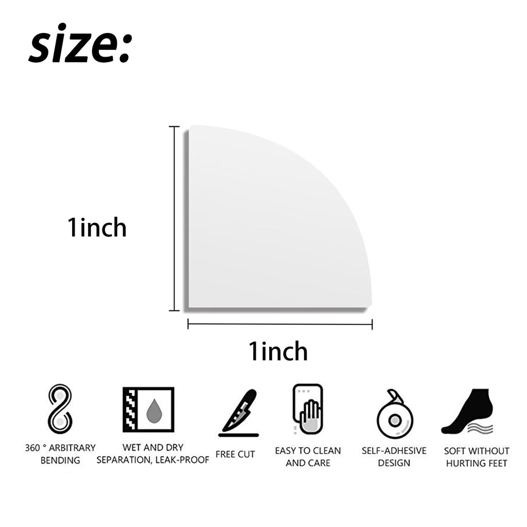 1 Inch Flexible Quarter Round Molding 5FT, Peel and Stick Rubber Trim Molding, Self Adhesive DIY for Wall Seams