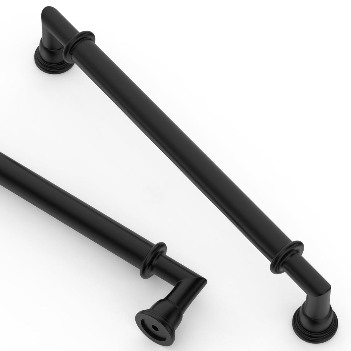 2 Pack 6.3 Inch(160mm) Matte Black Cabinet Pulls Heavy-Duty Solid Kitchen Cabinet Handles Black Drawer Hardware s
