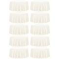 10 Packs Ivory Round Tablecloth - 120 Inch, Polyester