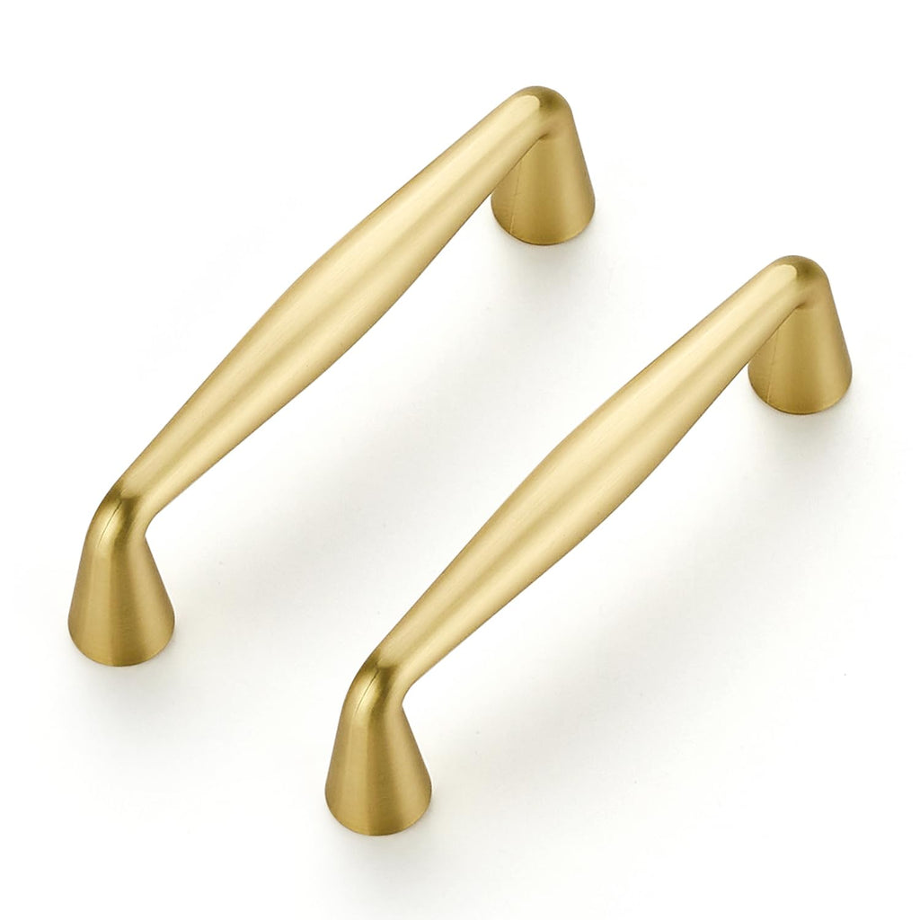 Brushed Gold Cabinet Handles Solid Handles,3 Inch,30 Pack