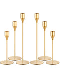 Set of 6 Gold Taper Candle Holders, Tall Candlesticks Holder for Dining Table Centerpiece, Fall Decor, Fireplace