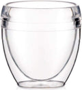 8oz Pavina Outdoor Double-Wall Plastic Tumbler, BPA-Free, Set of 6, Clear