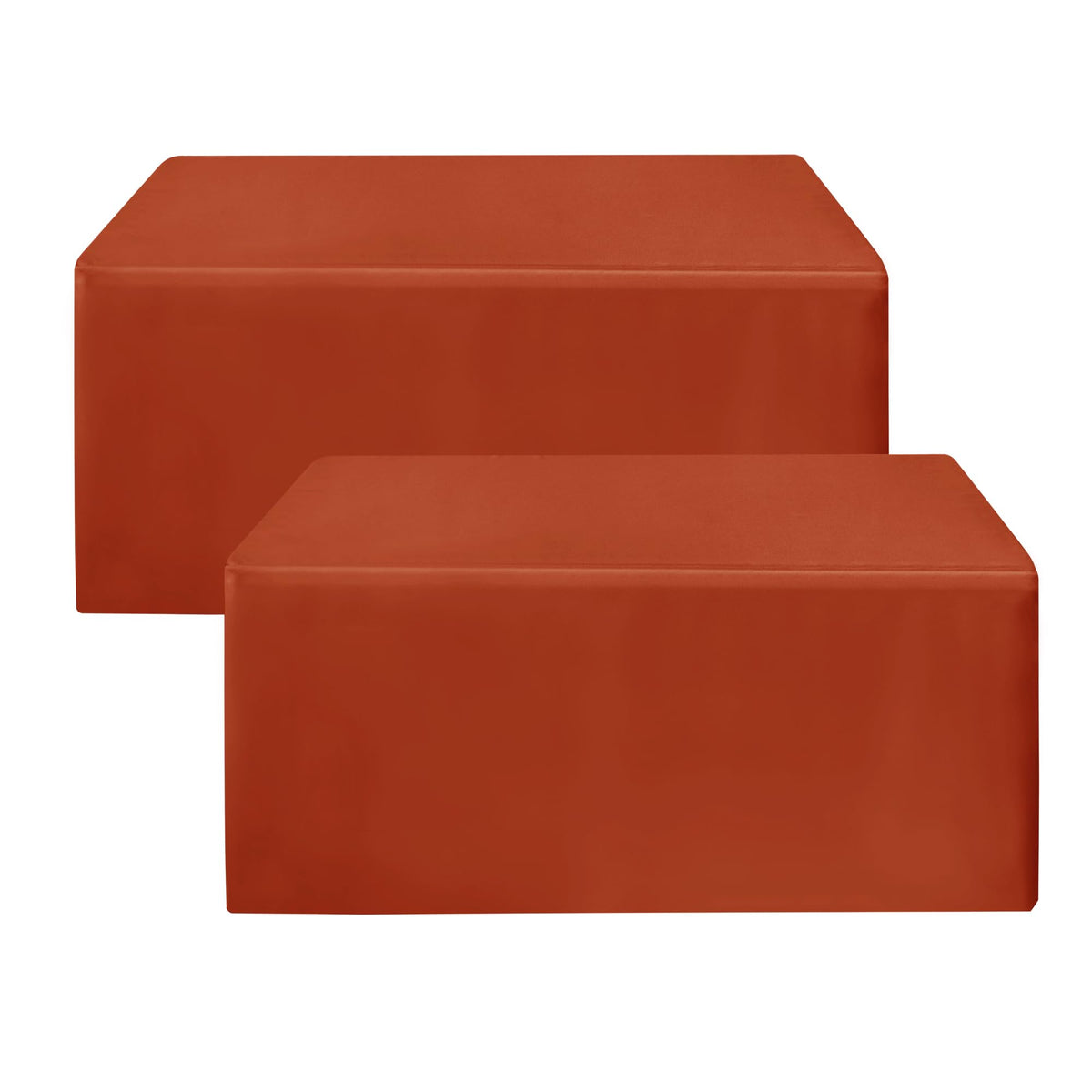Fitted Fall Tablecloths For 8 Foot Rectangle Tables for Vendor 2 Pcs Rust