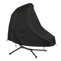 73 Inch Patio Hanging Chaise Lounge Cover - Classic Black 600D Tough Canvas Heavy Duty Waterproof Outdoor Curved