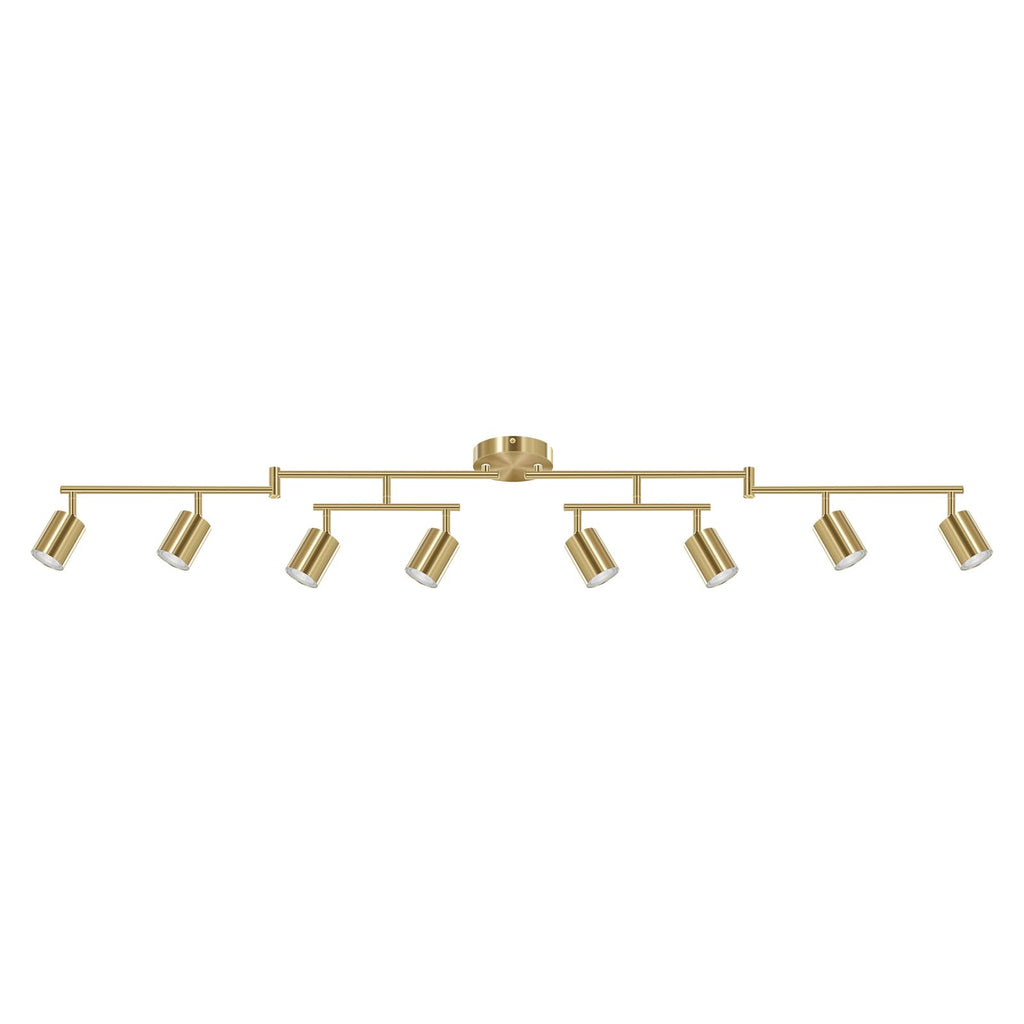 8 Light Track Lighting Fixtures Ceiling, Gold Kichen Track Lighting Fixtures, Rotatable Light Heads, Adjustable