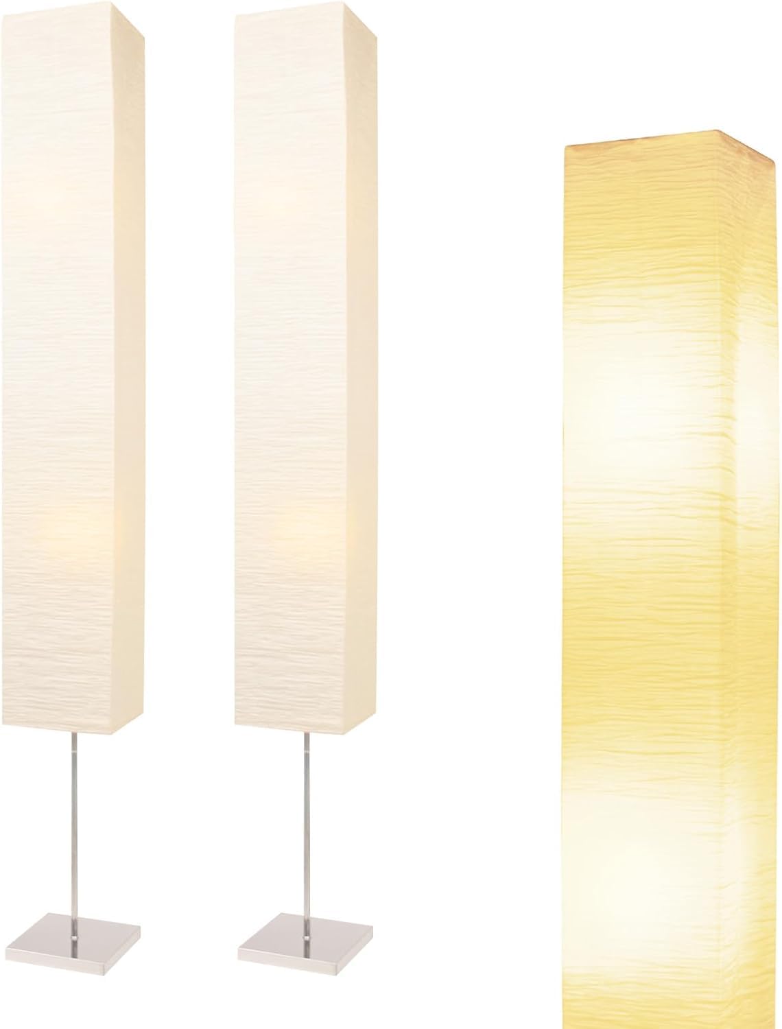 Inspired Noguchi Style Paper Floor Lamp, Japanese Floor Lamp with Rice Paper Lamp Shade, Corner Paper Lantern Floor Lamp Whit No Bulb