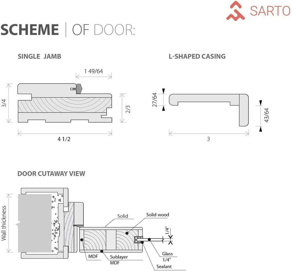 Interior Door 42 x 80 inches | Base 7772 White | Single Regular Panel Frame Handle | Bathroom Bedroom Doors