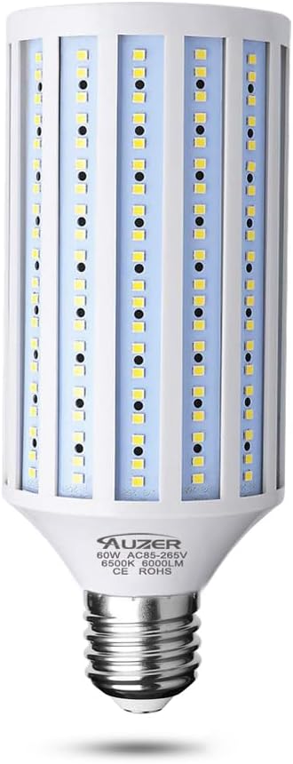 60W LED Corn Light Bulb, Large Mogul E39 Base, 6000-Lumen, 6500K Daylight Cool White,LED Corn Bulb for Large Area