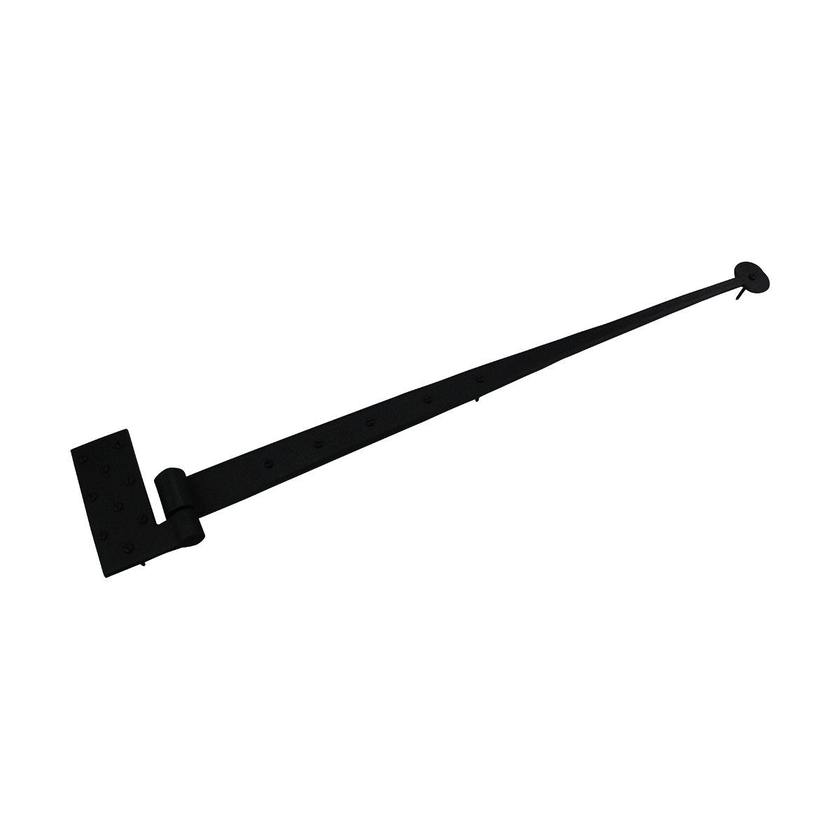 Lift Off Pintle Strap Hinge 24 in. Black Wrought Iron Rustic Reversible Pintle Bean Strap Gate and Door Hinges with