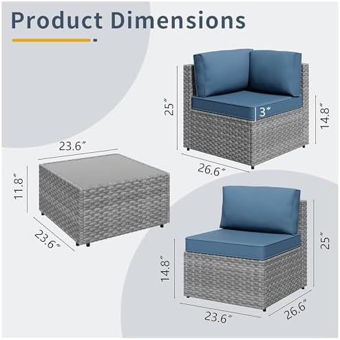 5-Piece Rattan Outdoor Patio Furniture Set - Conversation | All-Weather Resistant for Patio, Garden & Porch