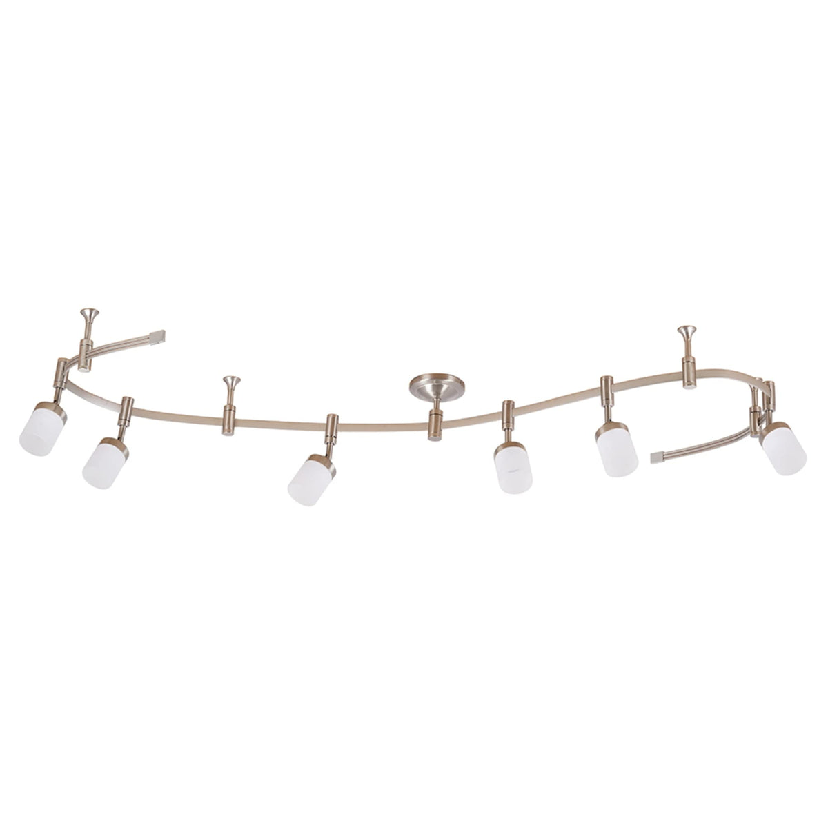000 Transitional 6-Light Integrated LED Flex Track Ceiling Light, 96", Brushed Nickel