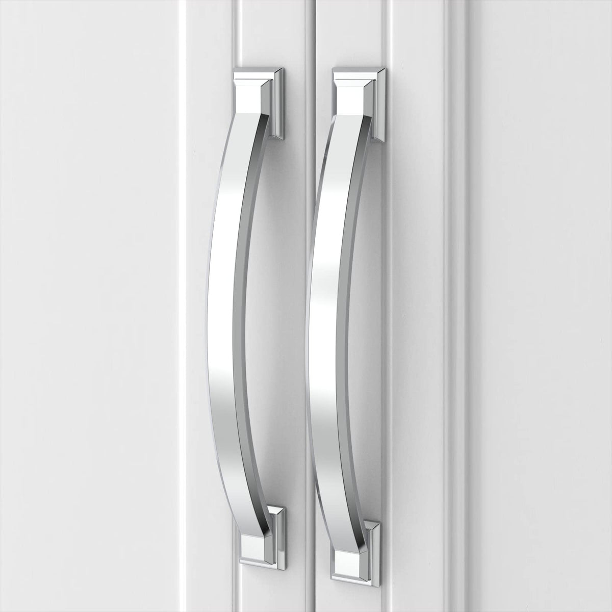 5 Pack 5 Inch(128mm) Polished Chrome Kitchen Cabinet Handles, Cabinet Pulls Kitchen Cabinet Hardware for Cupboard