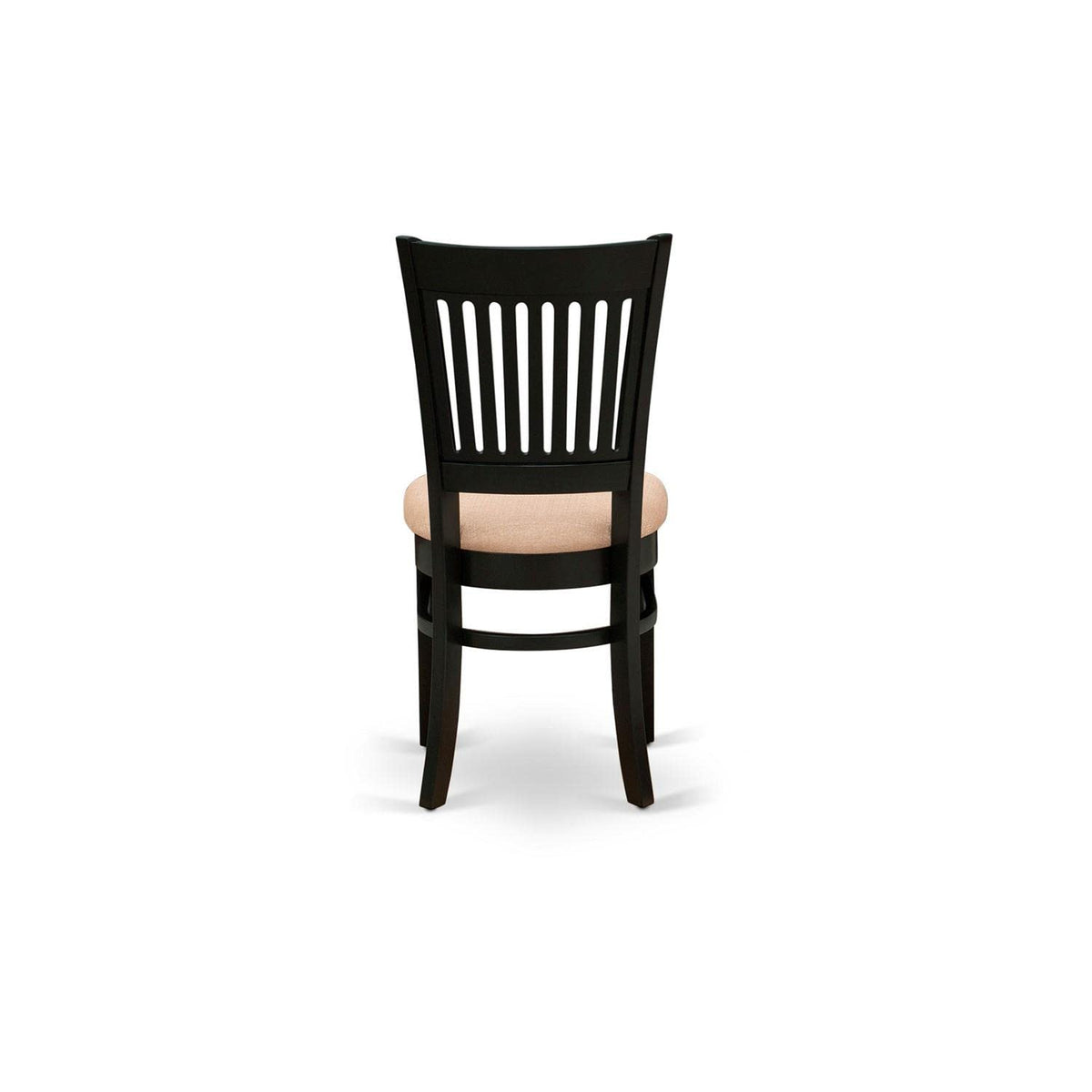 West Furniture VAC-BLK-C Vancouver Dining Chairs - Linen Fabric Upholstered Wood Chairs, Set of 2, Black