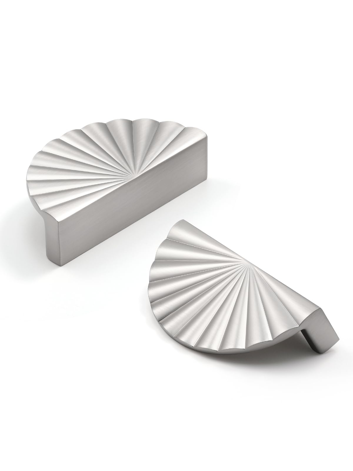 10 Pack Brushed Nickel Cabinet Pulls 3" Hole Center Cup Flat Silver Drawer Pulls Kitchen Cupboard Bathroom Dresser