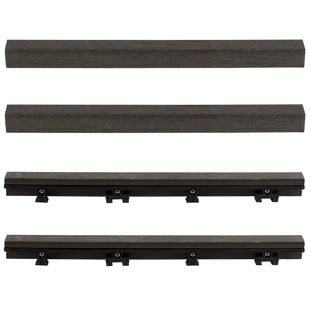 1 in. x 1 ft. Quick Deck Composite Deck Tile Straight Trim (4-Pieces/Box) (Indonesian Merbau)