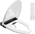 Electric Elongated Smart Heated Toilet Seat with Warm Water, Air Dryer, Feminine and Child Wash, Wireless Remote, Self-Cleaning Stainless Steel Nozzle, Adjustable Water Pressure