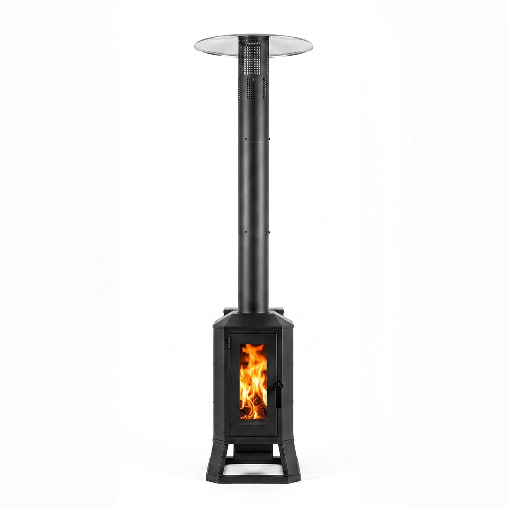 Wood Pellet Outdoor Patio Heater, 70, 000 BTU, with Glass Viewing Window