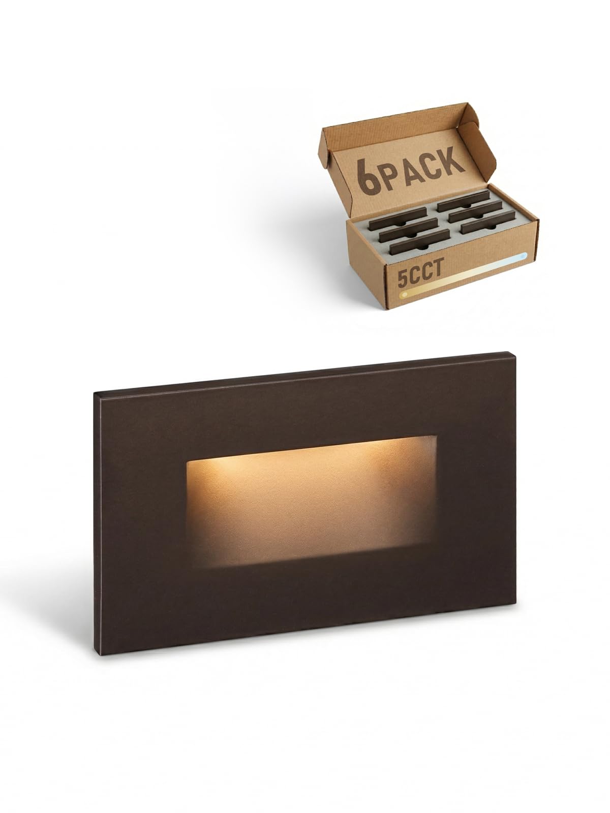 5CCT 120V LED Step Lights, Horizontal, Oil Rubbed Bronze