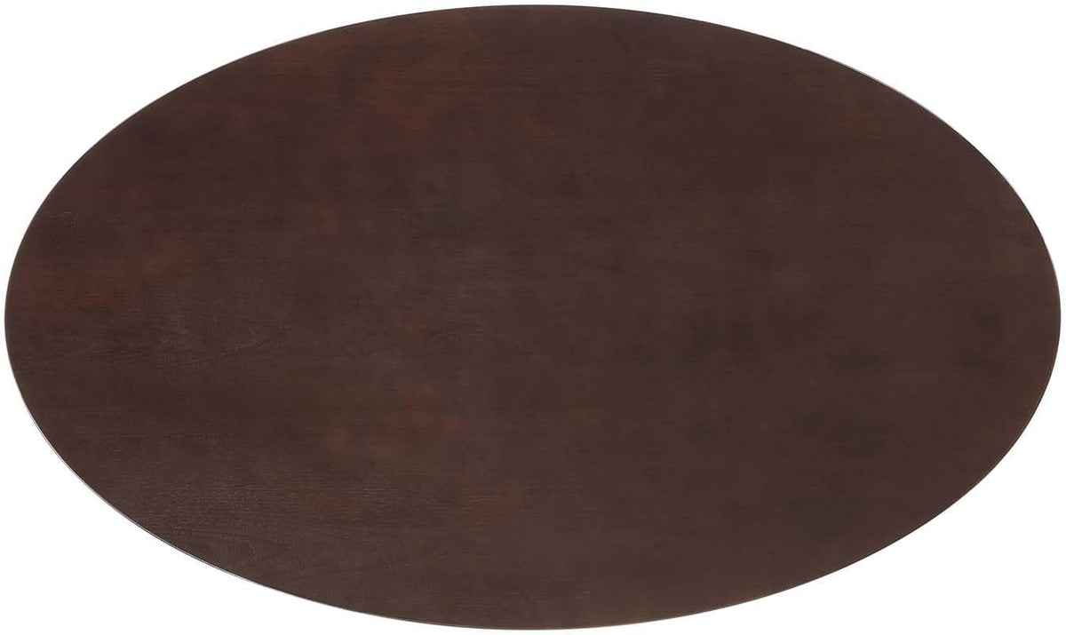 Inspired Saarinen Style Tulip Oval Pedestal Dining Table — Gold Cherry Walnut, 60″ Oval