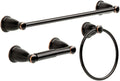 3-Piece Oil Rubbed Bronze Bathroom Set Towel Rack, Ring, Toilet Paper Holder| Kinla Bath Accessories