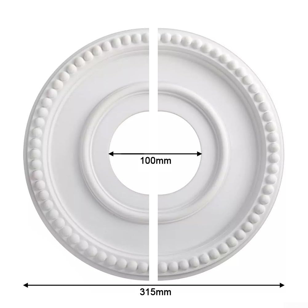 PU Split Ceiling Medallion 315mm Round Medallions Ornament for Chandelier Fan Light Fixture Living Room Bedroom