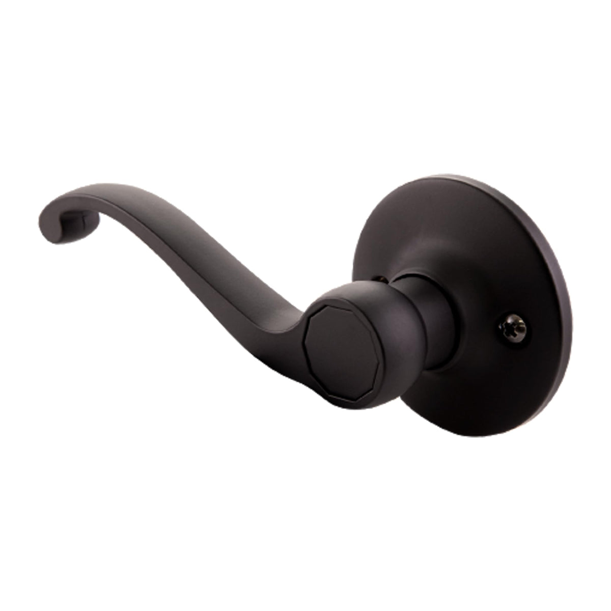 Scroll Passage Door Lever, Matte Black