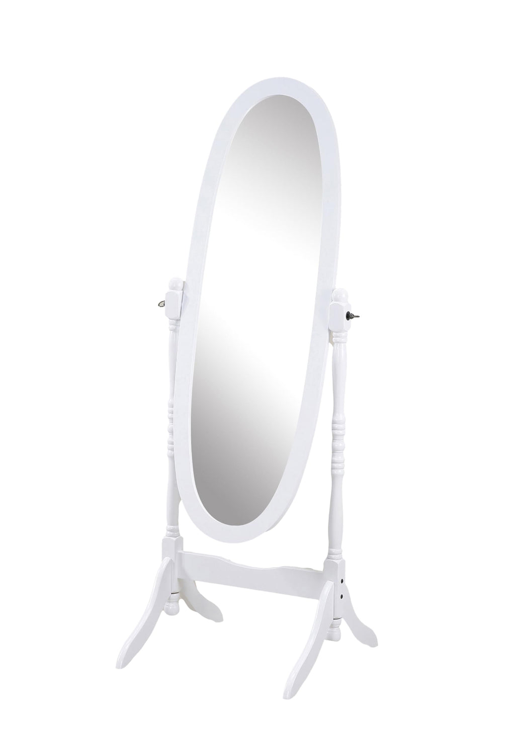Traditional Queen Anna Style Wood Floor Cheval Mirror, White