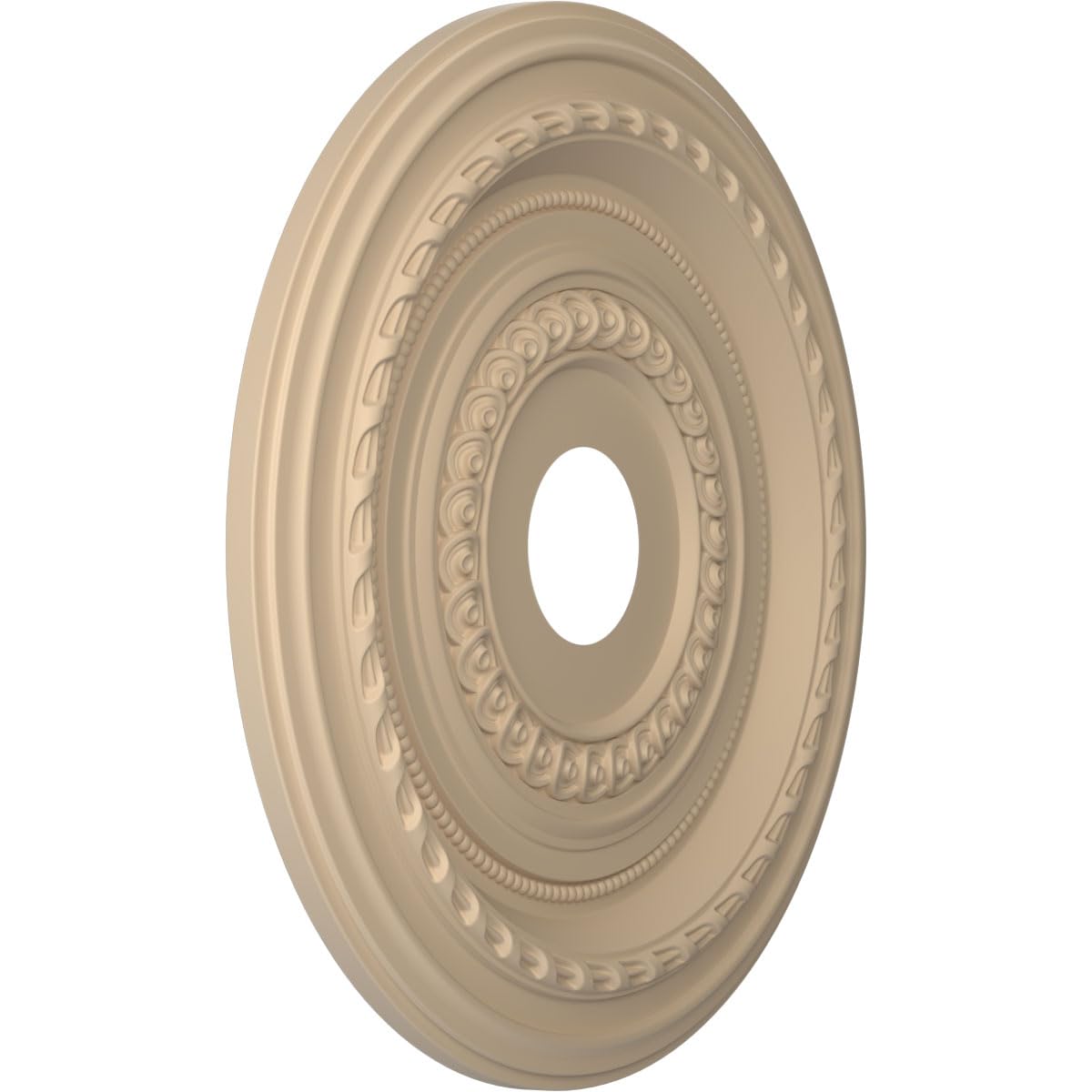 19"OD x 3 1/2"ID x 1"P Cole Thermoformed PVC Ceiling Medallion (Fits Canopies up to 5 1/8"), UltraCover Satin Smokey