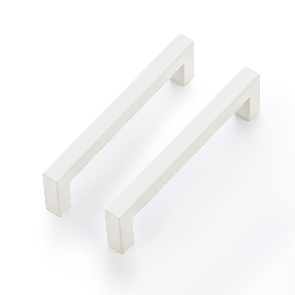 White Square Cabinet Handles Drawer Pulls,5 Inch,5 Pack