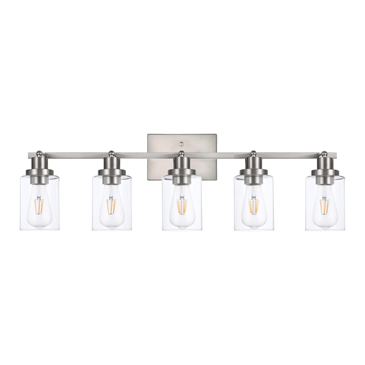 5 Light Multi-Directional Track Lighting Kit Brushed Nickel Kitchen Track Lighting Fixtures Ceiling Vanity Light