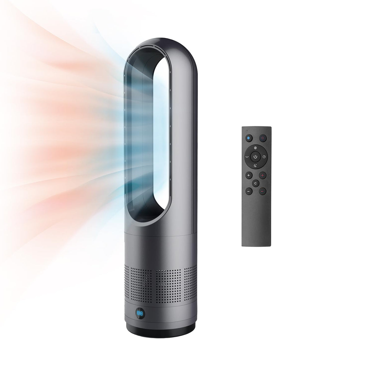 Bladeless Fan,22Inch Hot & Cooling Combo Tower Fan 80° Oscillating, 9H Timer, 8 Speeds, Portable Quiet for Indoor