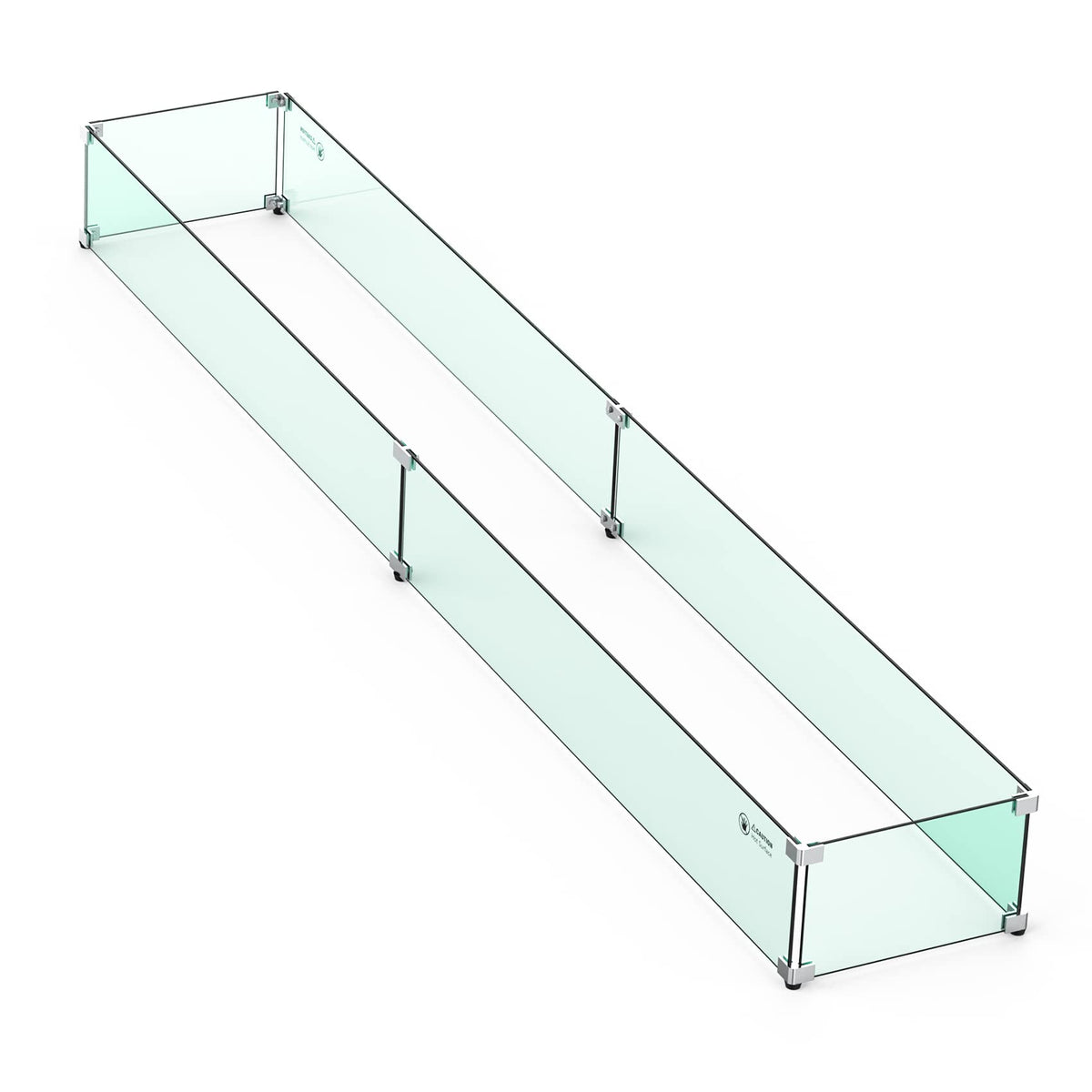Fire Pit Tempered Glass Wind Guard, 78" x 11"
