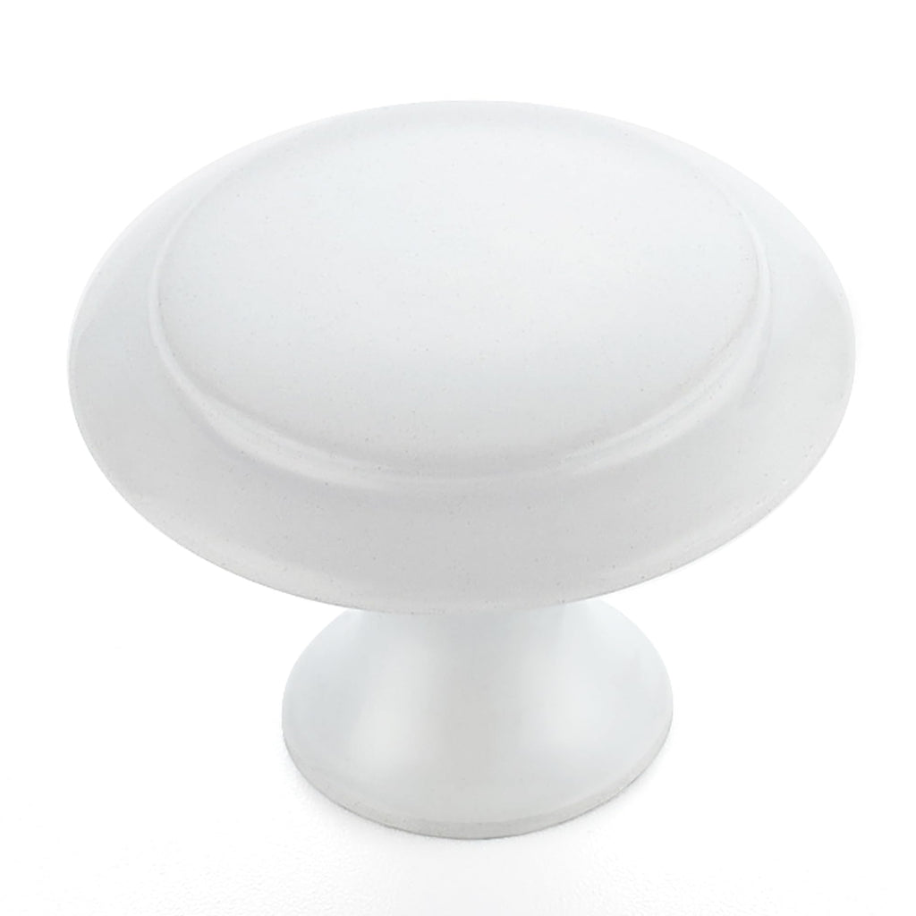 White Cabinet Knobs Kitchen Pulls 1-1/4 Inch 20 Pack