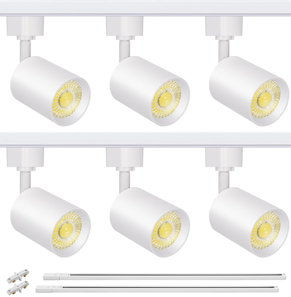 LED Track Lighting Kit with 6.6FT H Type Track Rails White